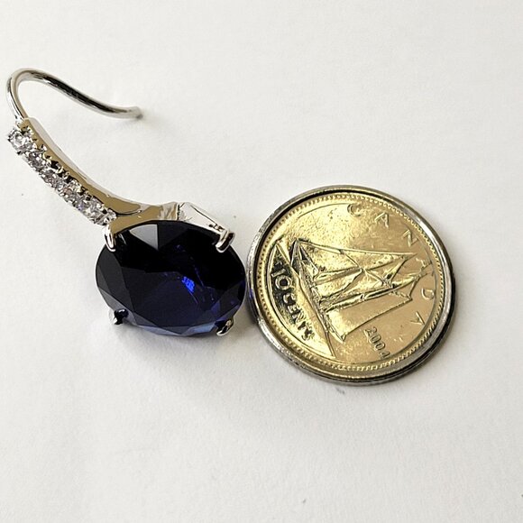 Blue Crystal Hook Earrings - Picture 4 of 9